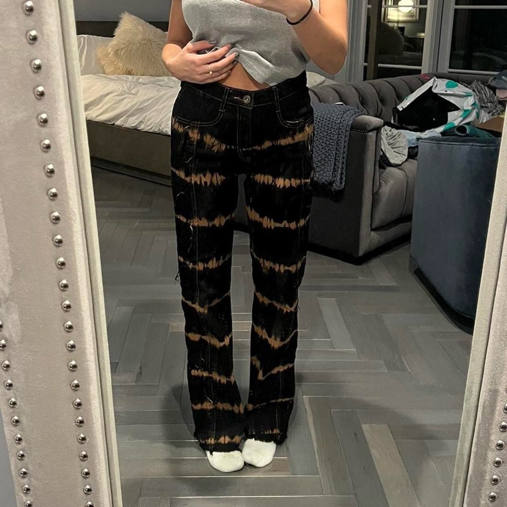 I.AM.GIA Black and Brown Tie-Dye Boot Cut Jeans